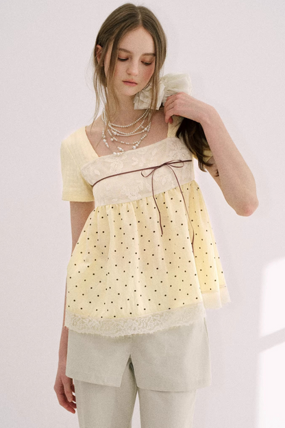 Retro French Babydoll Top