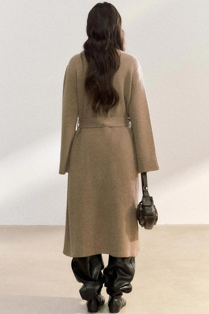 Elegant Knitted Double-Breasted Coat