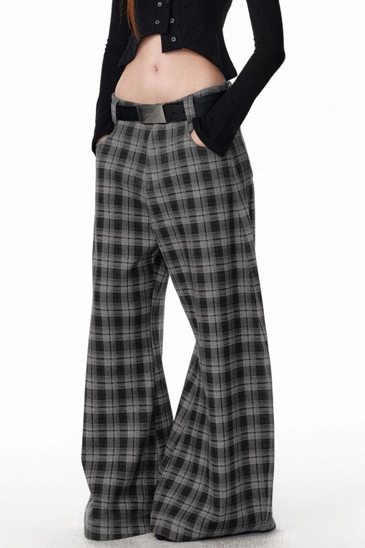 Retro Plaid Fleece Lined Sweatpants