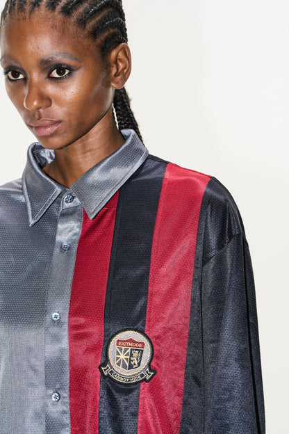 Colorblock Badge Long Sleeve Shirt