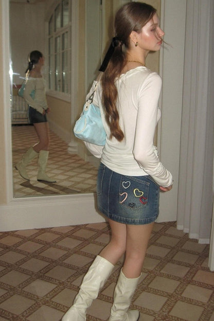 Vintage A-Line High-Waisted Slim Skirt