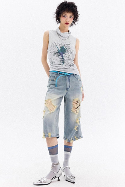 Asymmetrical Pleated Tank Top