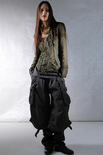 Retro Lace Splicing Shirt