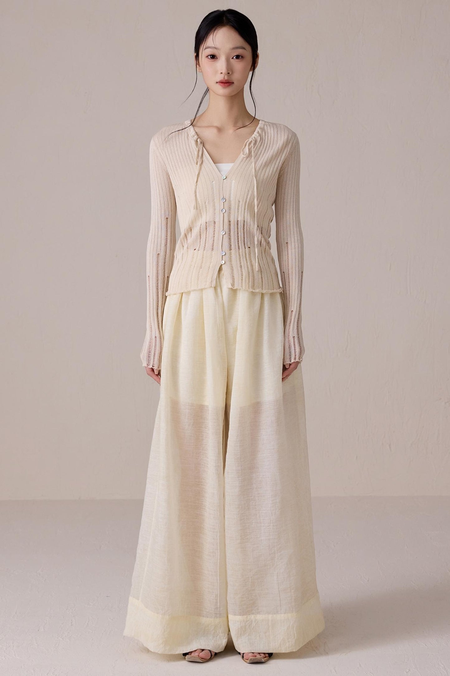 Beige Light Knit Cardigan