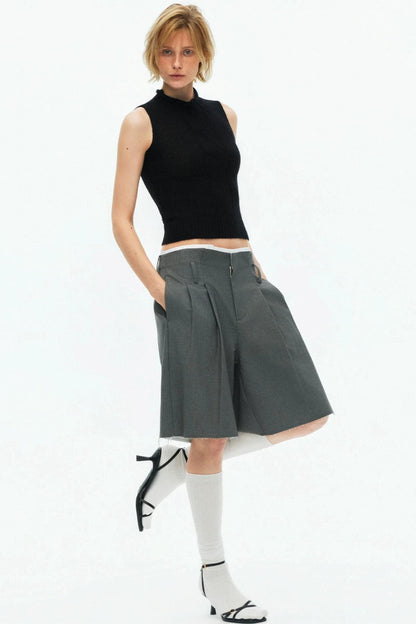 Tencel Wool Pleated Pants