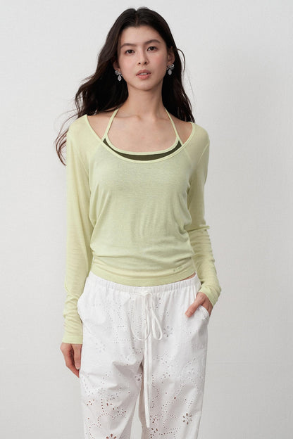 Orchid Merino Wool Halterneck Tops