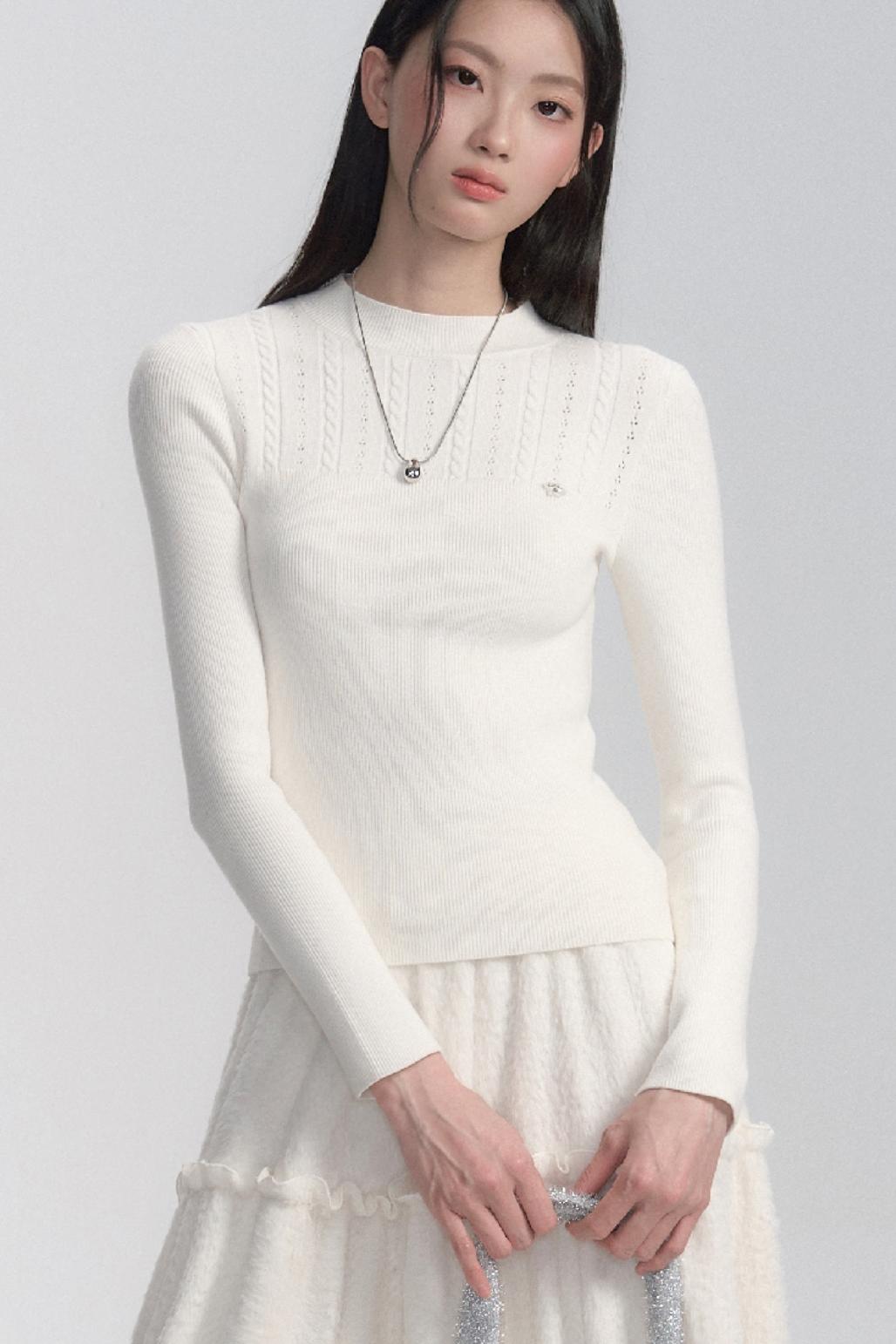 Slim Fit Layered Knit Sweater Top