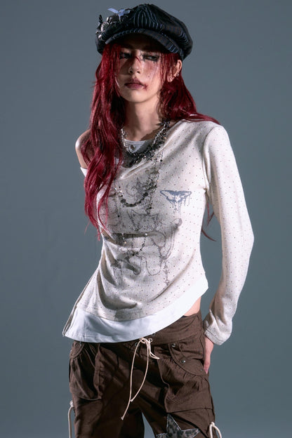 Vintage Polka Dot Swing Collar Top