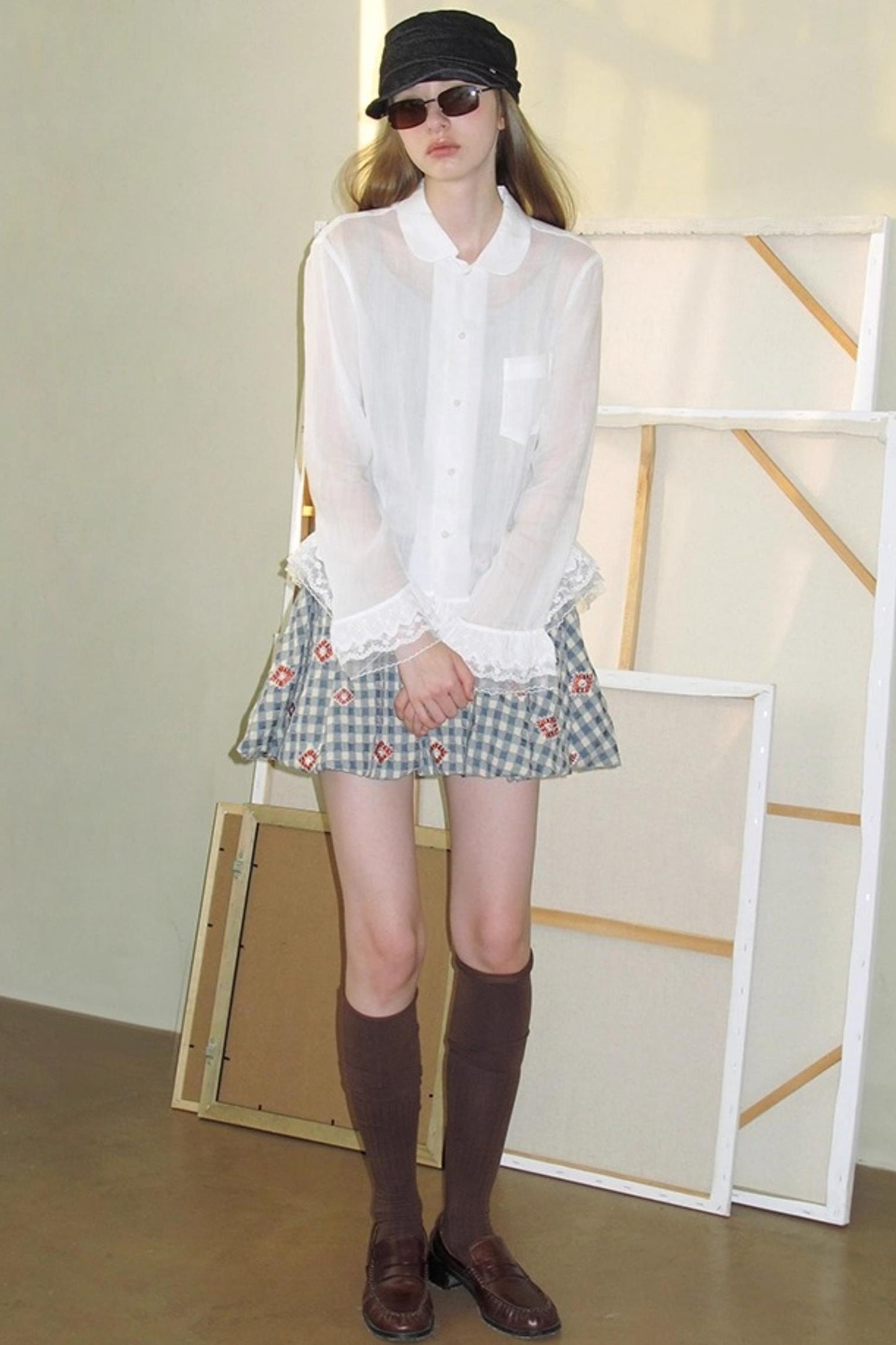 Vintage Doll Collar Lace White Shirt