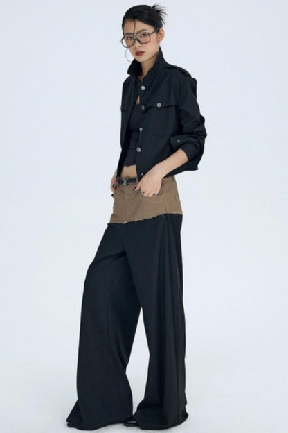 Black Fleece-Lined Workwear Jacket