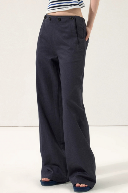 Vintage Draped Wide-Leg Pants
