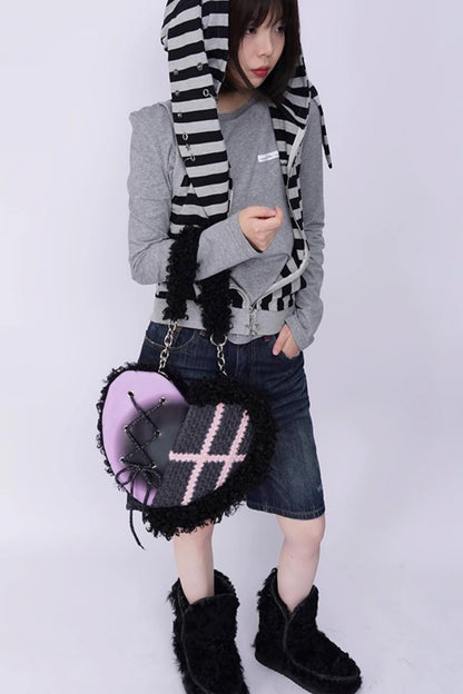 Graffiti Patchwork Heart Bag