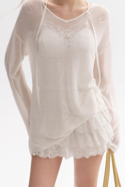 Lazy Bow Knit Cover-up