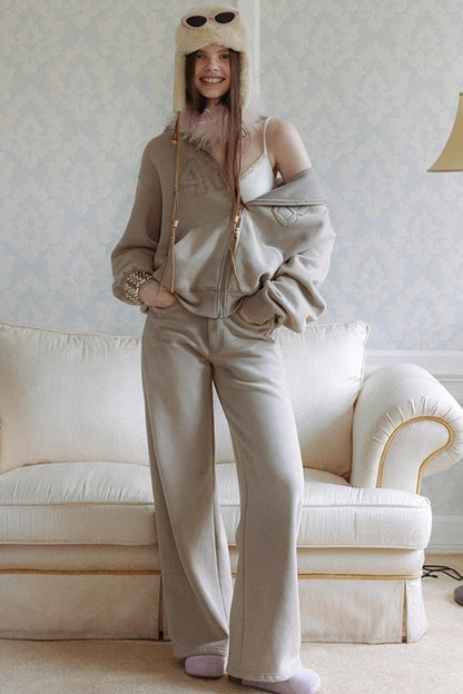 Gray Halo Hooded Jacket Set-Up