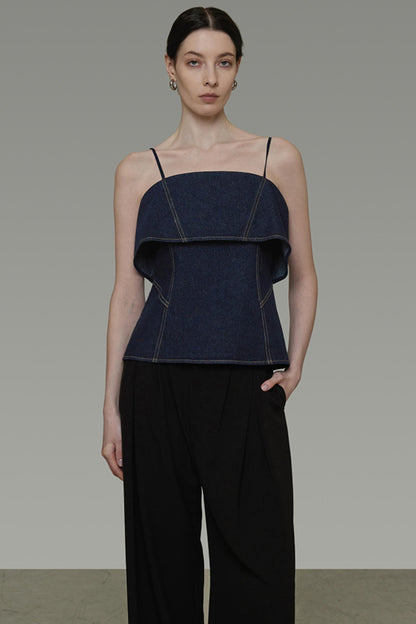Denim Bustier Top