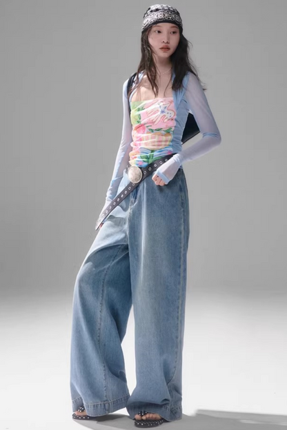 Mesh Splicing Hand-Painted Vest Top
