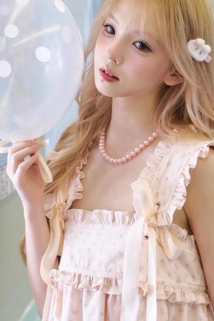 Tender Pink Satin Ribbon Dress