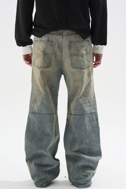 Layered Split Dirty Jeans