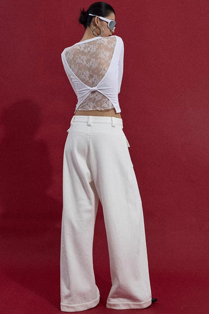 Warm Fleece Wide-Leg Pants