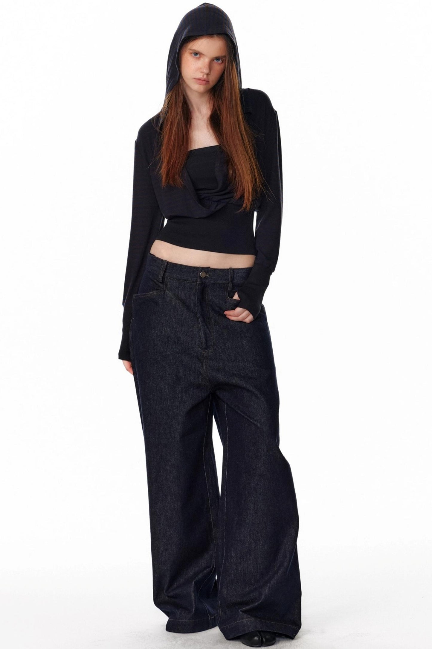 Vintage Wide Leg Denim Trousers