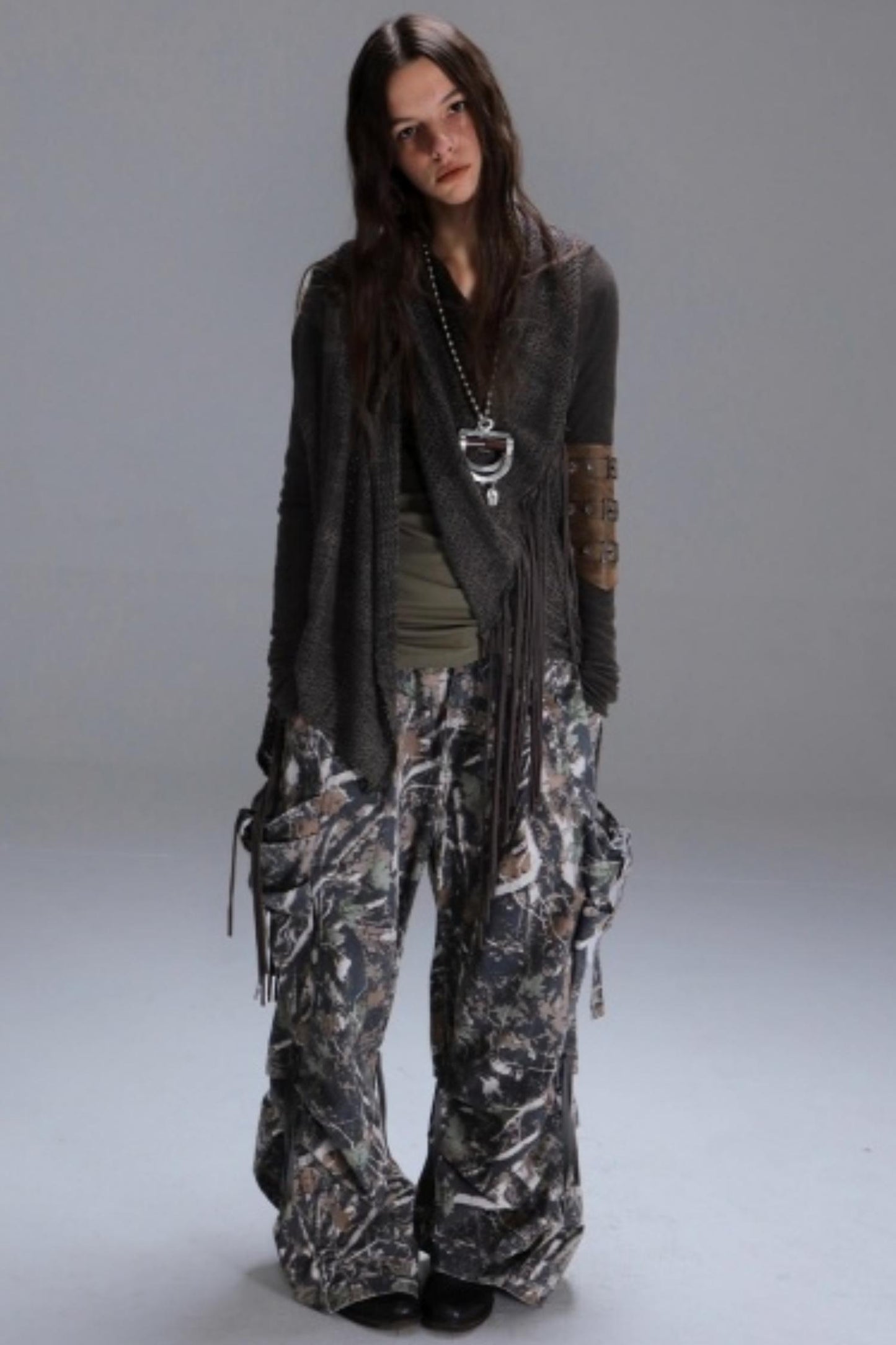 Bohemian Wool Fringed Cardigan