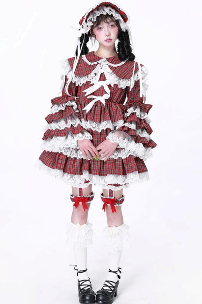 Lolita Style Red Check Dress