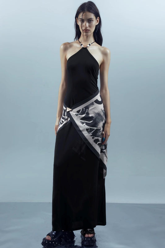 Print Backless Dress