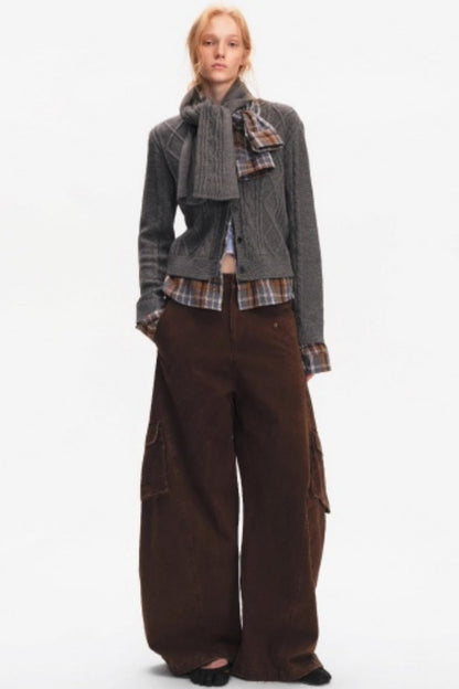 Wool Twist Pattern Cardigan Set-Up