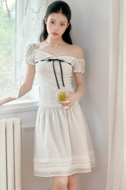 Vintage Asymmetrical Square Neck Top Set-Up