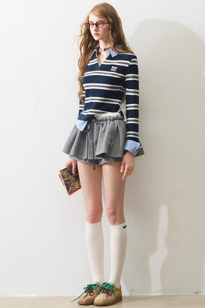 Mint Intellectual Striped Polo T-shirt