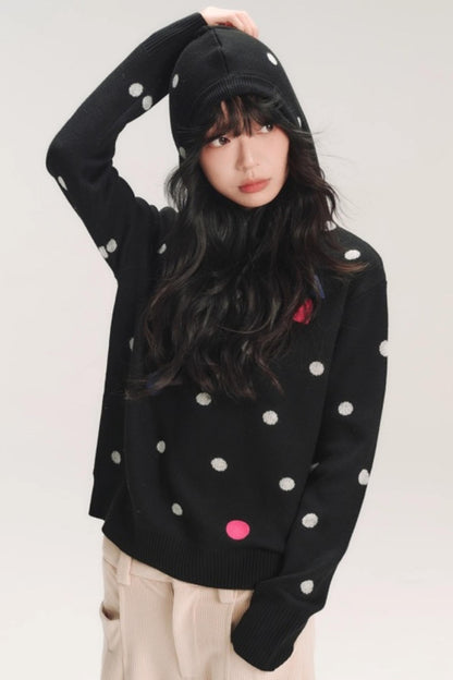 Colorful House Hooded Knit Sweater