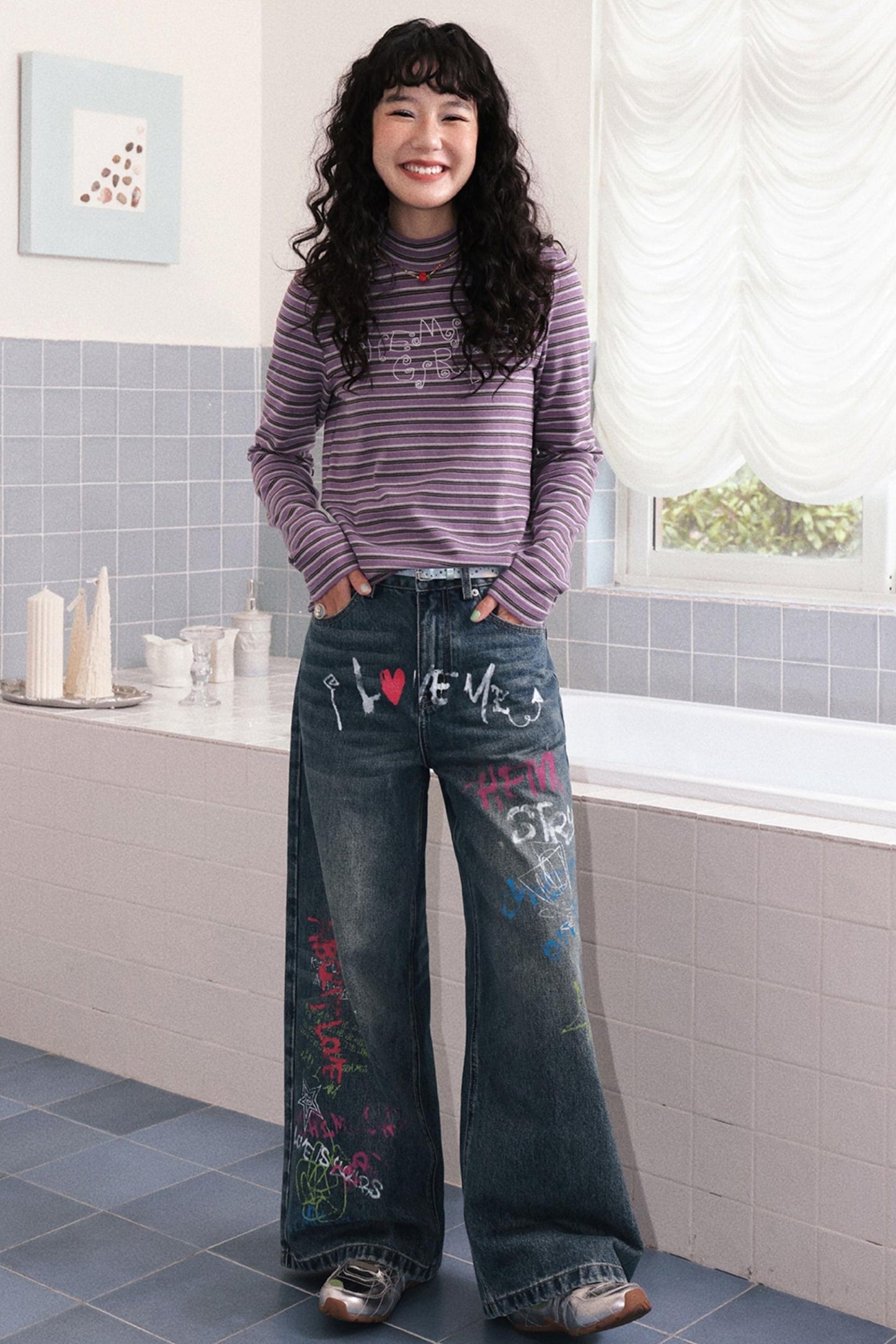 Sugar Melody Striped Long-Sleeved Top