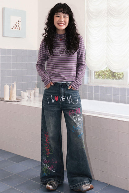 Sugar Melody Striped Long-Sleeved Top