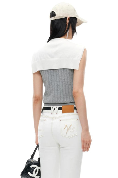 Tencel Linen Color-Blocked Vest