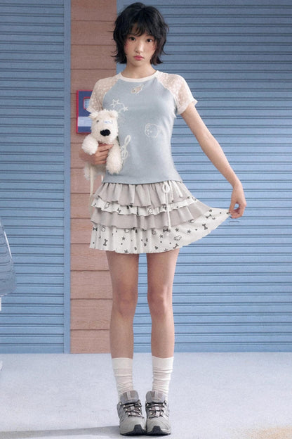 SagiDolls Starry Lace Shoulder Tee