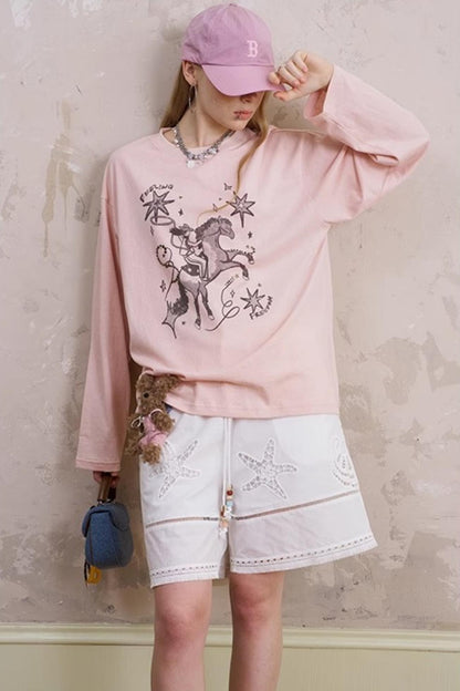 Airy Embroidered Summer Shorts