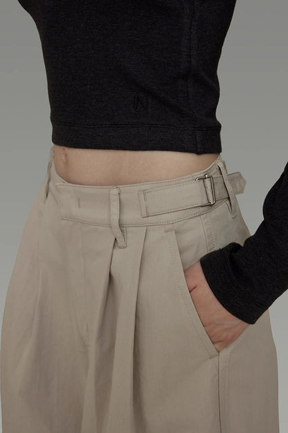 Autumn Drape Wide-Leg Pants