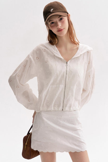 Cotton Lace Cropped Coat
