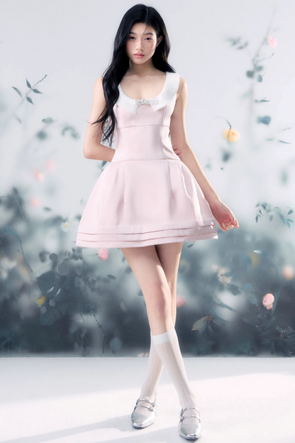 Pink Satin Vest Dress