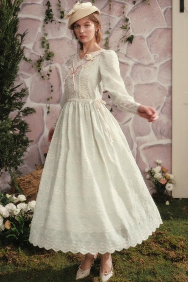 Lace Splicing Pastoral Dress