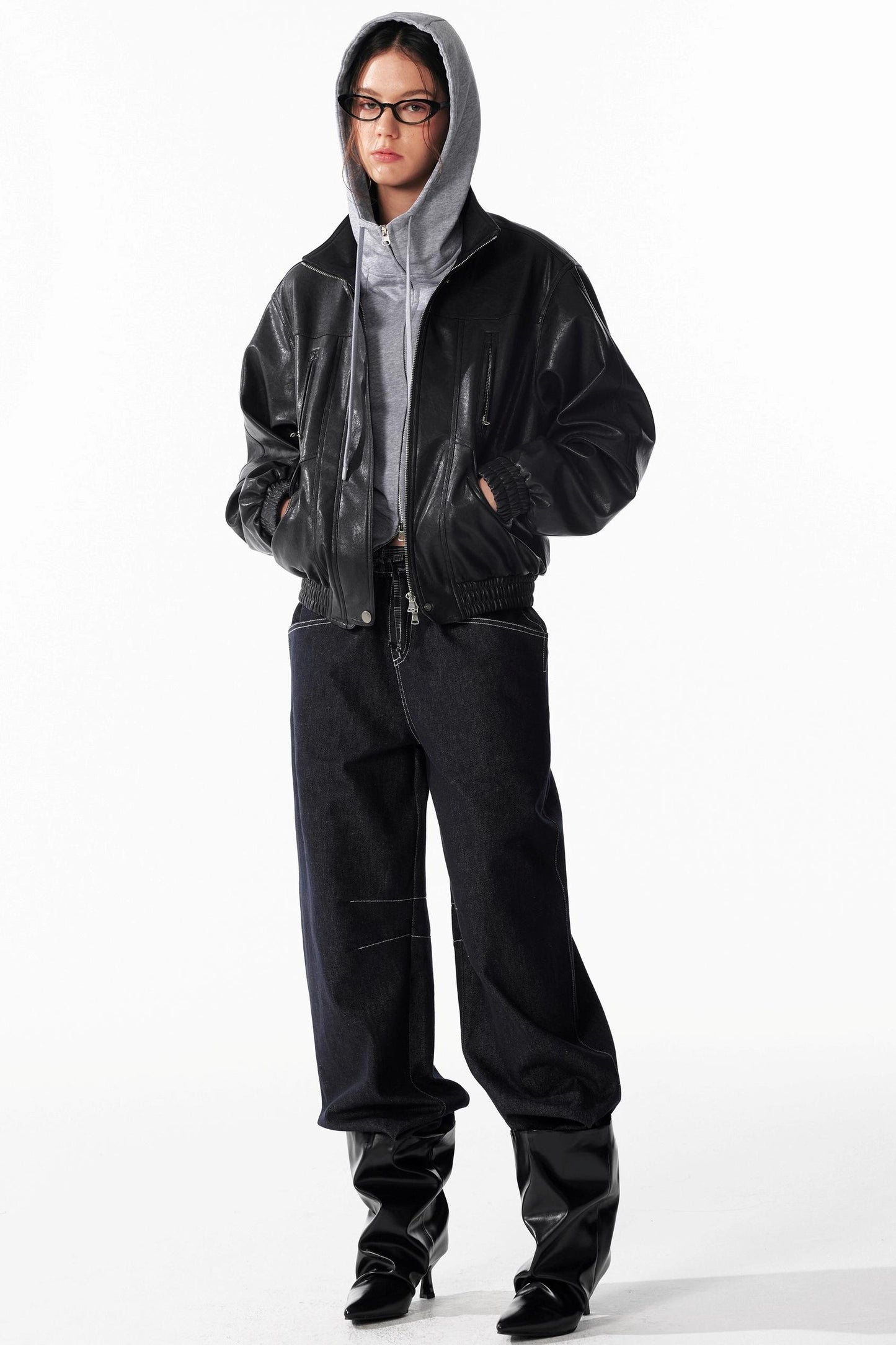 Vintage Texture Motorcycle Leather Jacket