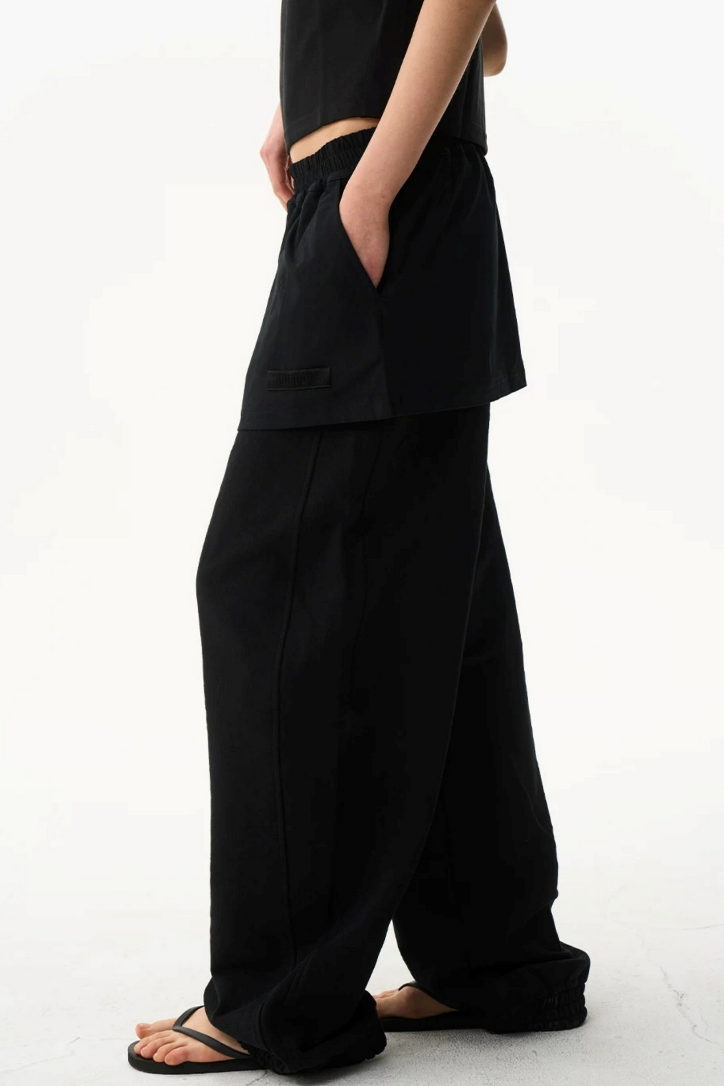 Fake Two-Layer Drawstring Pants