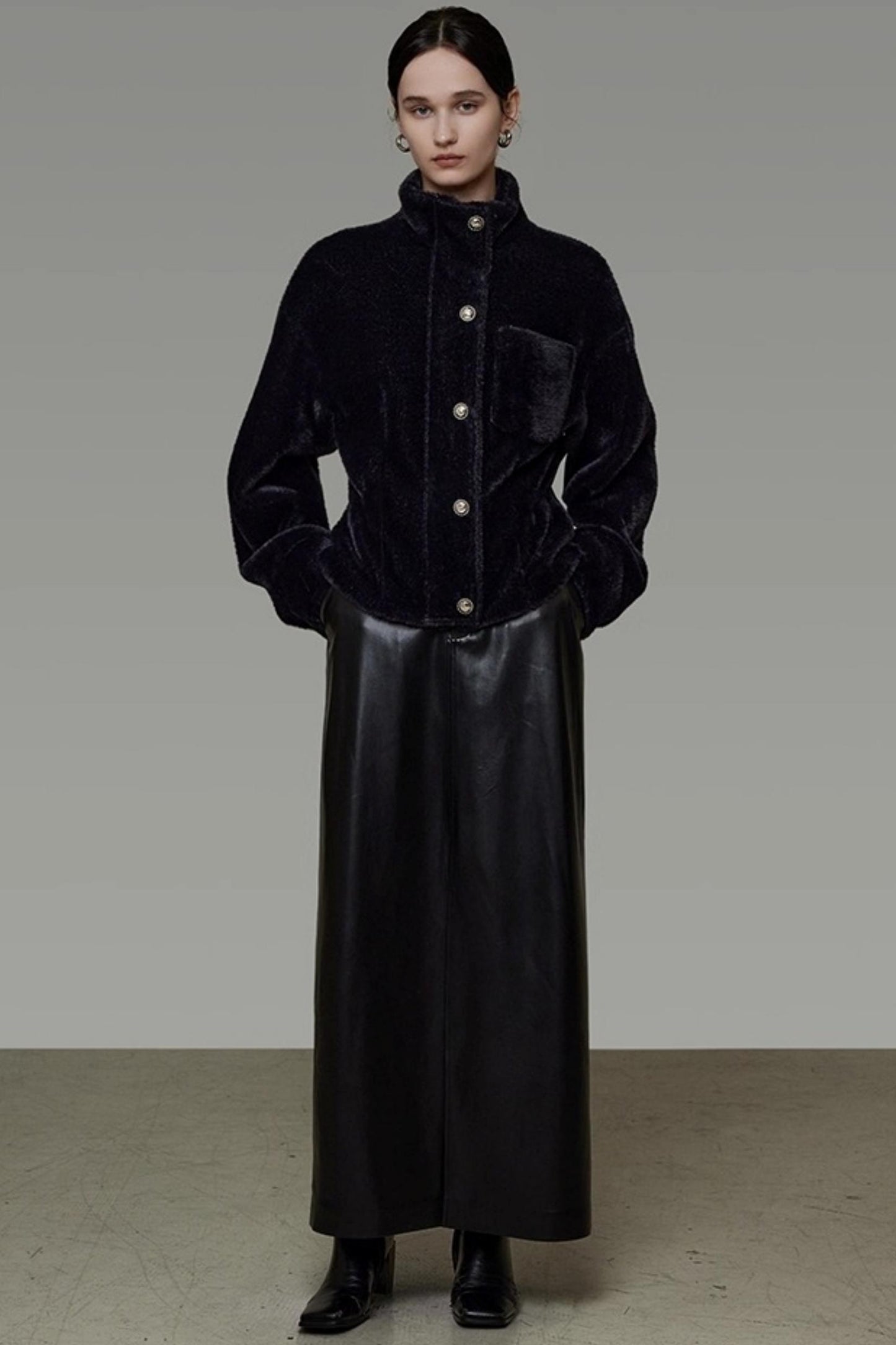 Retro Slimming Leather Skirt