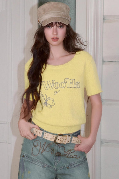 Logo Embroidered Short-Sleeved Top