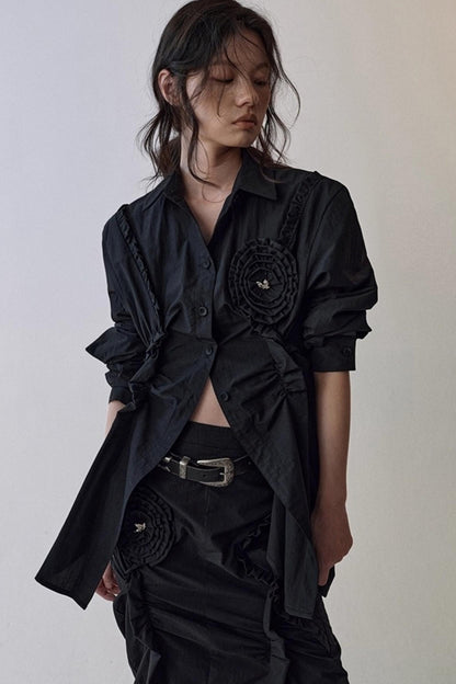 Petal Plaid Flower Shirt Set-Up