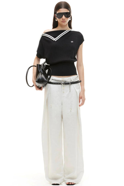 Tencel Linen Wide-Leg Pants