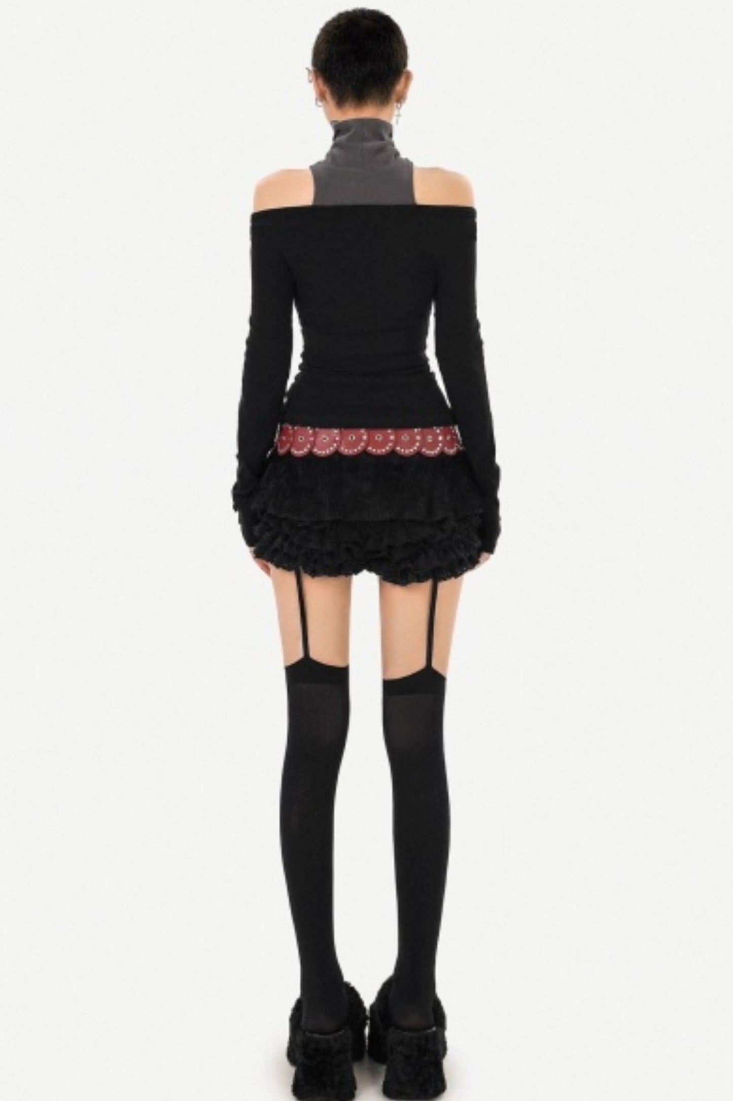 Black Asymmetrical Off-Shoulder Top