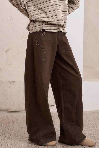 Diamond Straight Loose Wide Pants