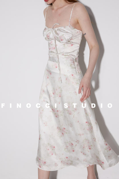 Summer Satin Floral Lingerie Set-Up