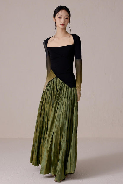 Color-Block Gradient Long Sleeve Tee